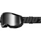 Мотокрос очила 100% STRATA2 BLACK-MIRROR SILVER thumb