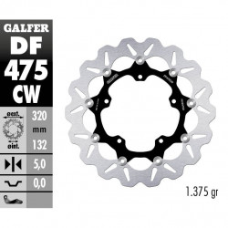 Плаващ преден спирачен диск Galfer WAVE FLOATING COMPLETE (C.ALU.) 320x5mm DF475CW Плаващ преден спирачен диск Galfer WAVE FLOATING COMPLETE (C.ALU.) 320x5mm DF475CW
