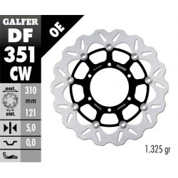 Плаващ преден спирачен диск Galfer WAVE FLOATING COMPLETE (C. ALU.) 310x5mm DF351CW Плаващ преден спирачен диск Galfer WAVE FLOATING COMPLETE (C. ALU.) 310x5mm DF351CW