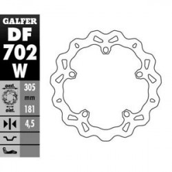 Преден спирачен диск Galfer WAVE FIXED 305x4.5mm DF702W Преден спирачен диск Galfer WAVE FIXED 305x4.5mm DF702W