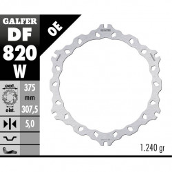Преден спирачен диск Galfer WAVE FIXED 375x5mm DF820W Преден спирачен диск Galfer WAVE FIXED 375x5mm DF820W