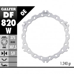 Преден спирачен диск Galfer WAVE FIXED 375x5mm DF820W