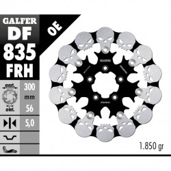 Плаващ преден спирачен диск Galfer WAVE SKULL DESIGN FLOATING (C. STEEL) 300x5mm DF835FRH