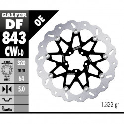 Плаващ преден спирачен диск Galfer WAVE FLOATING COMPLETE (C. ALU.) 320x5mm DF843CWD