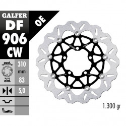Плаващ преден спирачен диск Galfer WAVE FLOATING COMPLETE (C. ALU.) 309,5x5mm DF906CW
