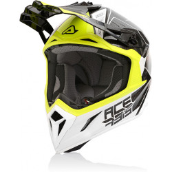 Мотокрос каска ACERBIS STEEL CARBON WHITE/YELLOW Мотокрос каска ACERBIS STEEL CARBON WHITE/YELLOW