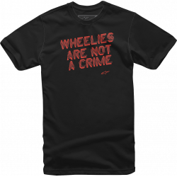 Мото тениска ALPINESTARS TEE Wheelies BLACK Мото тениска ALPINESTARS TEE Wheelies BLACK