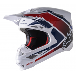 Мотокрос каска ALPINESTARS SM10 Carb WHITE/RED/BLUE