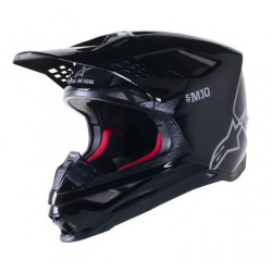 Мотокрос каска ALPINESTARS SM10 SOLID GLOSS BLACK CARBON
