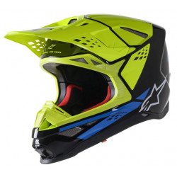 Мотокрос каска ALPINESTARS SM8 Factory BLACK/BLUE/FLUO YELLOW