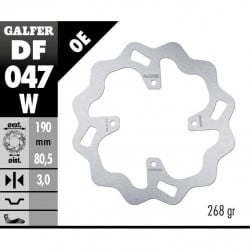 Заден спирачен диск Galfer WAVE FIXED  DISC WAVE FIXED 190x3mm DF047W