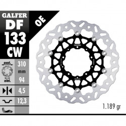 Плаващ преден спирачен диск Galfer WAVE FLOATING COMPLETE (C. ALU.) 310x4,5mm DF133CW Плаващ преден спирачен диск Galfer WAVE FLOATING COMPLETE (C. ALU.) 310x4,5mm DF133CW