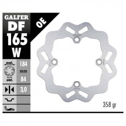 Заден спирачен диск Galfer WAVE FIXED  DISC WAVE FIXED 184x3mm DF165W