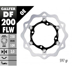 Плаващ преден спирачен диск Galfer WAVE FLOATING (C. STEEL) 250x3mm DF200FLW