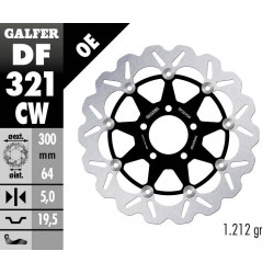 Плаващ преден спирачен диск Galfer WAVE FLOATING COMPLETE (C. ALU.) 300x5mm DF321CW