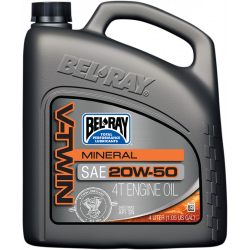 Масло BEL-RAY V-Twin Mineral 4T 20W-50 - 4 Литър
