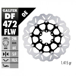Плаващ преден/заден спирачен диск Galfer WAVE FLOATING (C. STEEL) 298x5mm DF472FLW Плаващ преден/заден спирачен диск Galfer WAVE FLOATING (C. STEEL) 298x5mm DF472FLW