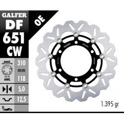 Плаващ преден спирачен диск Galfer WAVE FLOATING COMPLETE (C. ALU.) 310x5mm DF651CW