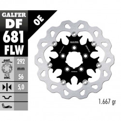 Плаващ заден спирачен диск Galfer WAVE FLOATING (C. STEEL)  292x5mm DF681FLW