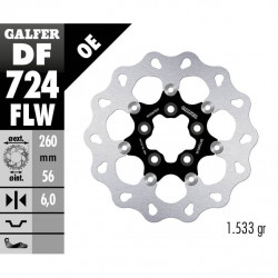 Плаващ заден спирачен диск Galfer WAVE FLOATING (C. STEEL) 260x6mm DF724FLW