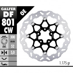Плаващ преден спирачен диск Galfer WAVE FLOATING COMPLETE (C. ALU.) 300x5mm  DF801CW