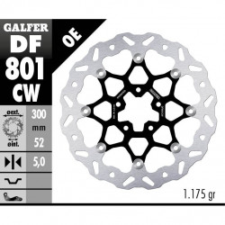 Плаващ преден спирачен диск Galfer WAVE FLOATING COMPLETE (C. ALU.) 300x5mm  DF801CW Плаващ преден спирачен диск Galfer WAVE FLOATING COMPLETE (C. ALU.) 300x5mm  DF801CW