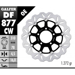 Плаващ преден спирачен диск Galfer WAVE FLOATING COMPLETE (C. ALU.) 310x4,5mm DF877CW