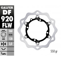 Плаващ преден спирачен диск Galfer WAVE FLOATING (C. STEEL) 260x3mm DF920FLW