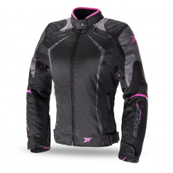 Дамско текстилно мото яке SEVENTY BLACK/PINK