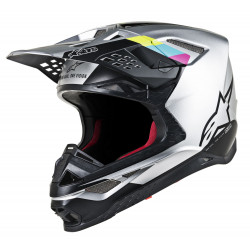 Мотокрос каска ALPINESTARS SM8 Contact MX SILVER/BLACK Мотокрос каска ALPINESTARS SM8 Contact MX SILVER/BLACK