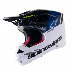 Мотокрос каска ALPINESTARS SM8 RADIUM 2 BLACK/BLUE/WHITE