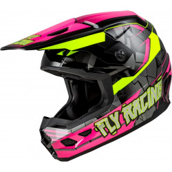 Детска крос каска FLY RACING Kinetic Scorched - Neon Pink/Hi-Vis/Black 2025