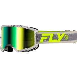 Мотокрос очила FLY RACING Zone Dark Grey/Hi-Vis - Iridiscent Green Mirror Lens 2025