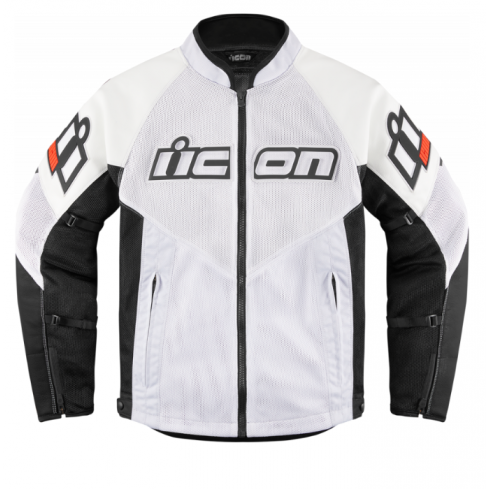 Мото яке ICON MESH AF LEATHER CE WHITE - без гръб Мото яке ICON MESH AF LEATHER CE WHITE - без гръб
