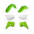 Комплект пластмаси ACERBIS Kawasaki KX125/250 03-08 Green/White