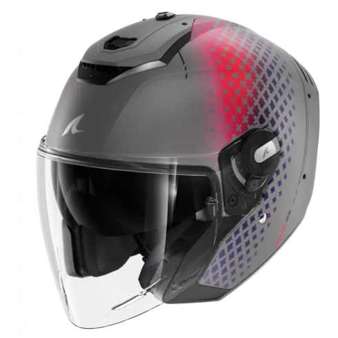 Скутерова каска SHARK RS JET STRIDE Mat Silver Purple Blue