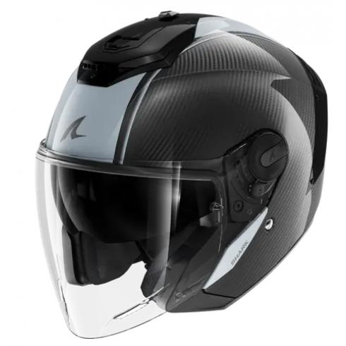 Скутерова каска SHARK RS JET CARBON SKIN Carbon Silver Carbon