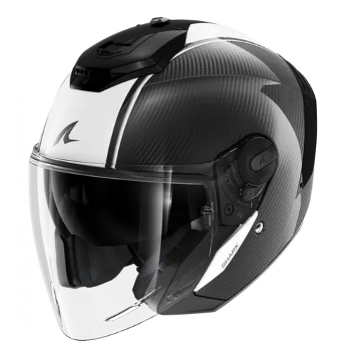 Скутерова каска SHARK RS JET CARBON SKIN Carbon White Black