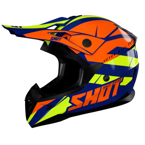 Мотокрос каска SHOT Pulse Revenge Navy Orange Neon Yellow Glossy Мотокрос каска SHOT Pulse Revenge Navy Orange Neon Yellow Glossy