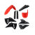 Комплект пластмаси ACERBIS Honda CRF250R 2025, CRF450R 2025 Red/Black