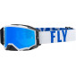 Мотокрос очила FLY RACING Zone Pro White/Blue - Sky Blue Mirror/Smoke Lens thumb