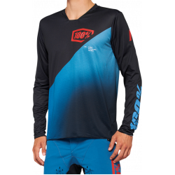 Вело джърси 100% R-CORE X LS BLACK/BLUE/RED