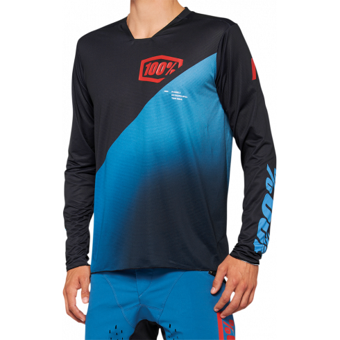 Вело джърси 100% R-CORE X LS BLACK/BLUE/RED Вело джърси 100% R-CORE X LS BLACK/BLUE/RED