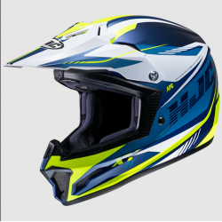 Детска мотокрос каска HJC CL-XY II DRIFT BLUE/WHITE/YELLOW