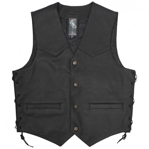 Кожен мото елек A-PRO WILD BLACK