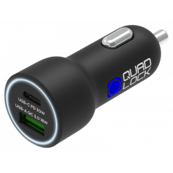 QUAD LOCK Dual USB (C+A) Car Charger 48W