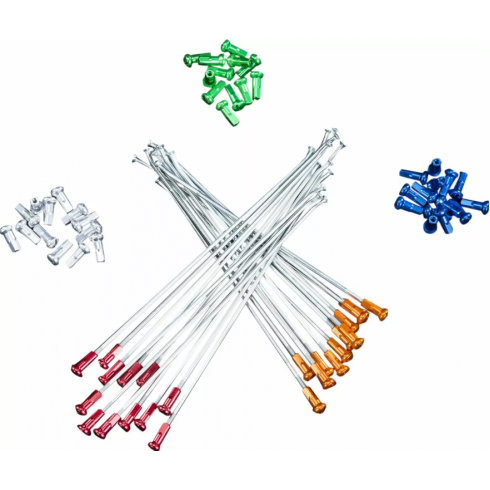 Спици KITE SPOKES 21 FR SI /OR NIP 12PC Silver/Orange Спици KITE SPOKES 21 FR SI /OR NIP 12PC Silver/Orange