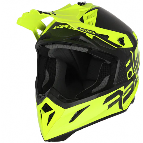 Мотокрос каска ACERBIS  STEEL CARBON FLUO YELLOW Мотокрос каска ACERBIS  STEEL CARBON FLUO YELLOW