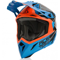 Мотокрос каска ACERBIS  STEEL CARBON ORANGE/BLUE