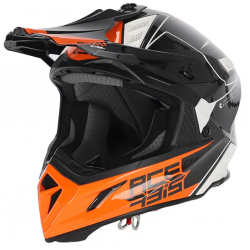 Мотокрос каска ACERBIS  STEEL CARBON WHITE/ORANGE Мотокрос каска ACERBIS  STEEL CARBON WHITE/ORANGE